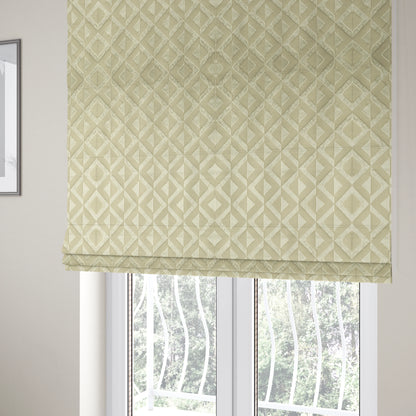 Paradise Geometric Pattern In Cream Upholstery Fabric CTR-2528 - Roman Blinds