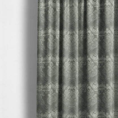 Paradise Damask Pattern In Grey Upholstery Fabric CTR-2530 - Made To Measure Curtains