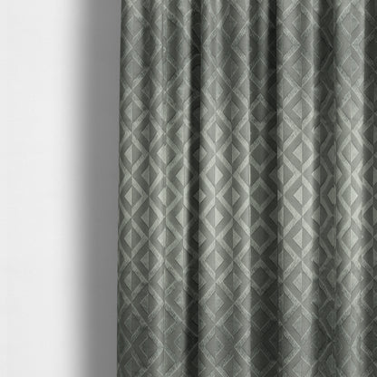 Paradise Geometric Pattern In Grey Upholstery Fabric CTR-2531 - Made To Measure Curtains