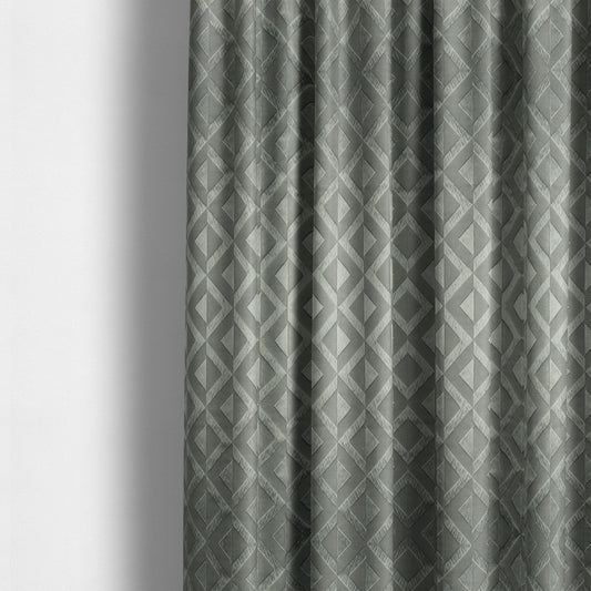 Paradise Geometric Pattern In Grey Upholstery Fabric CTR-2531 - Made To Measure Curtains