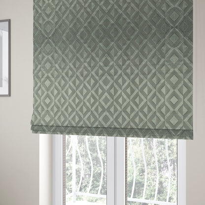 Paradise Geometric Pattern In Grey Upholstery Fabric CTR-2531 - Roman Blinds