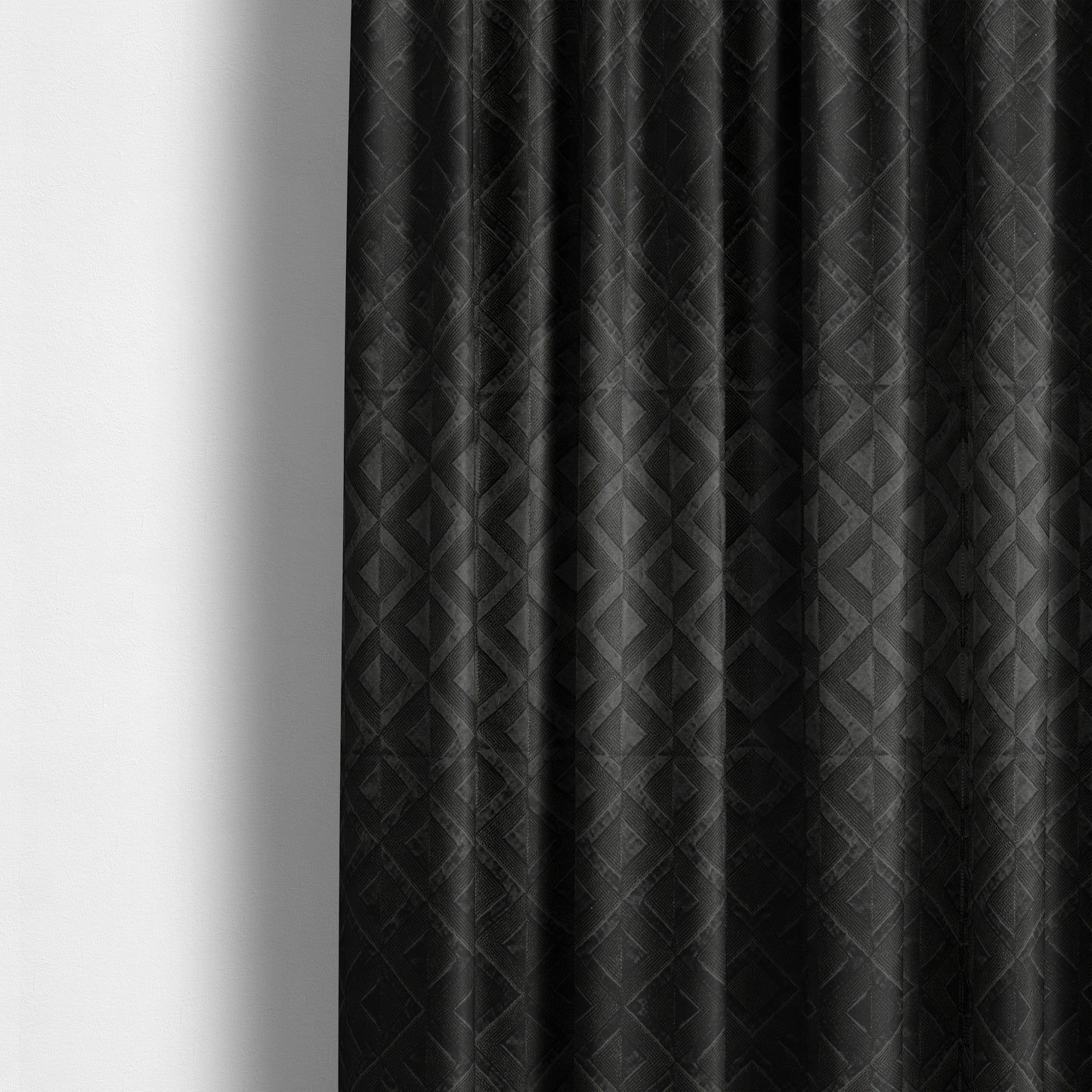 Paradise Geometric Pattern In Black Upholstery Fabric CTR-2534 - Made To Measure Curtains