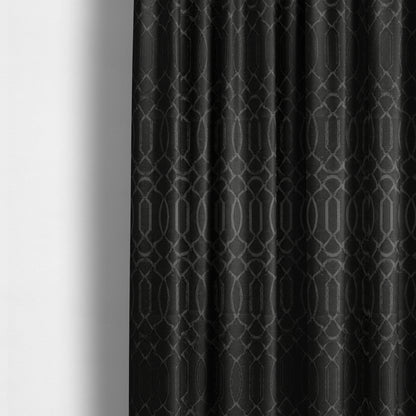 Paradise Trellis Pattern In Black Upholstery Fabric CTR-2535 - Made To Measure Curtains