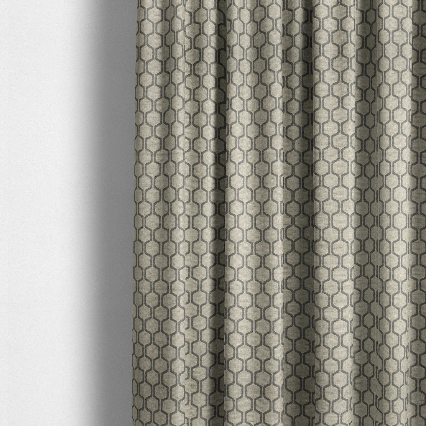 Amira Honeycomb Stripe Pattern Grey Upholstery Fabric CTR-2536 - Made To Measure Curtains