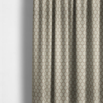 Amira Honeycomb Stripe Pattern Brown Upholstery Fabric CTR-2537 - Made To Measure Curtains