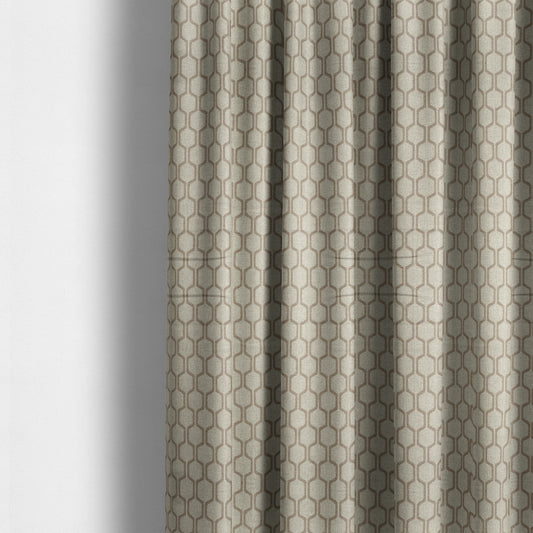 Amira Honeycomb Stripe Pattern Brown Upholstery Fabric CTR-2537 - Made To Measure Curtains