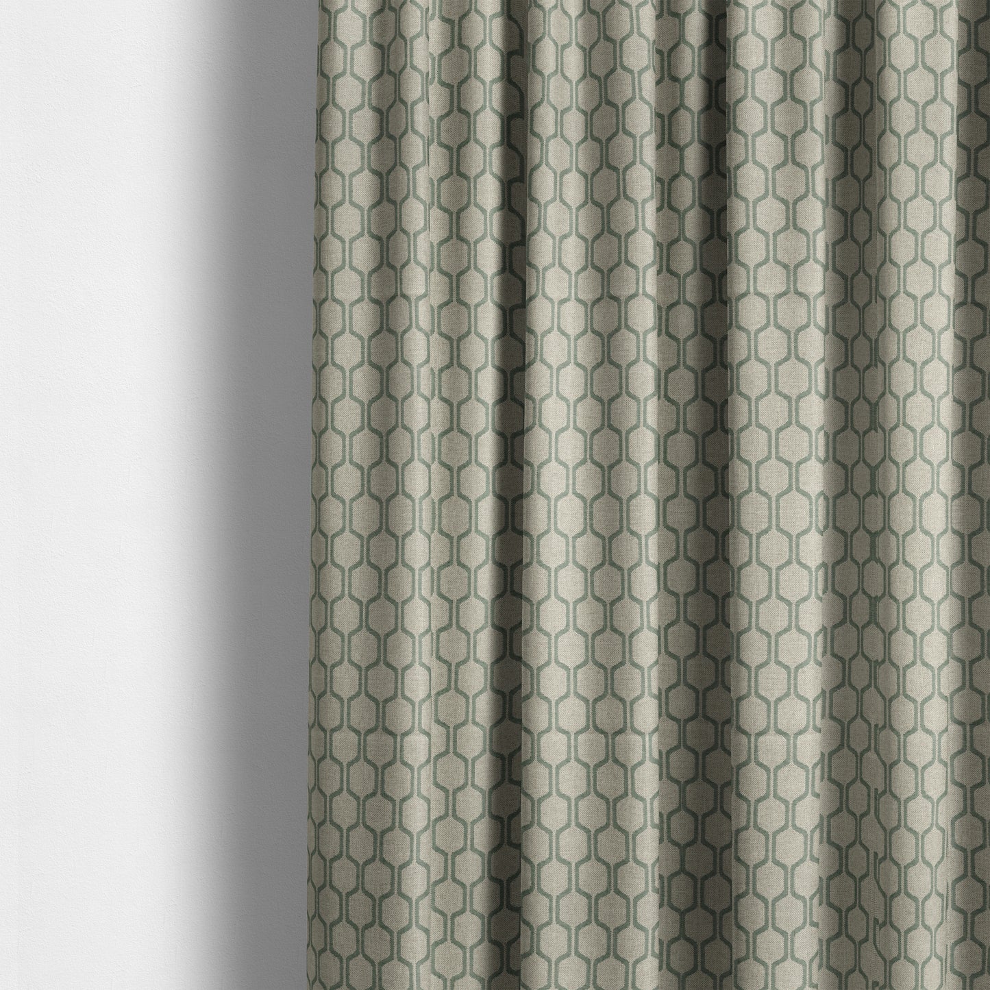 Amira Honeycomb Stripe Pattern Green Upholstery Fabric CTR-2539 - Made To Measure Curtains