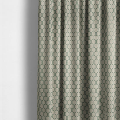 Amira Honeycomb Stripe Pattern Green Upholstery Fabric CTR-2539 - Made To Measure Curtains