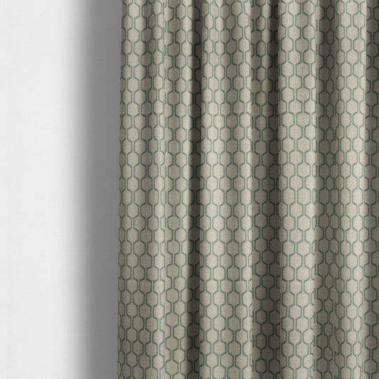 Amira Honeycomb Stripe Pattern Green Upholstery Fabric CTR-2539 - Made To Measure Curtains