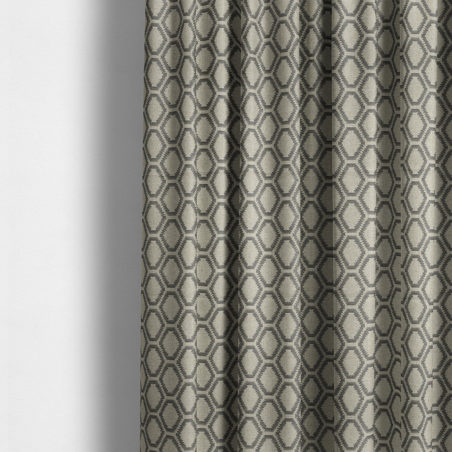 Aamna Uniformed Geometric Pattern Grey Upholstery Fabric CTR-2541 - Made To Measure Curtains