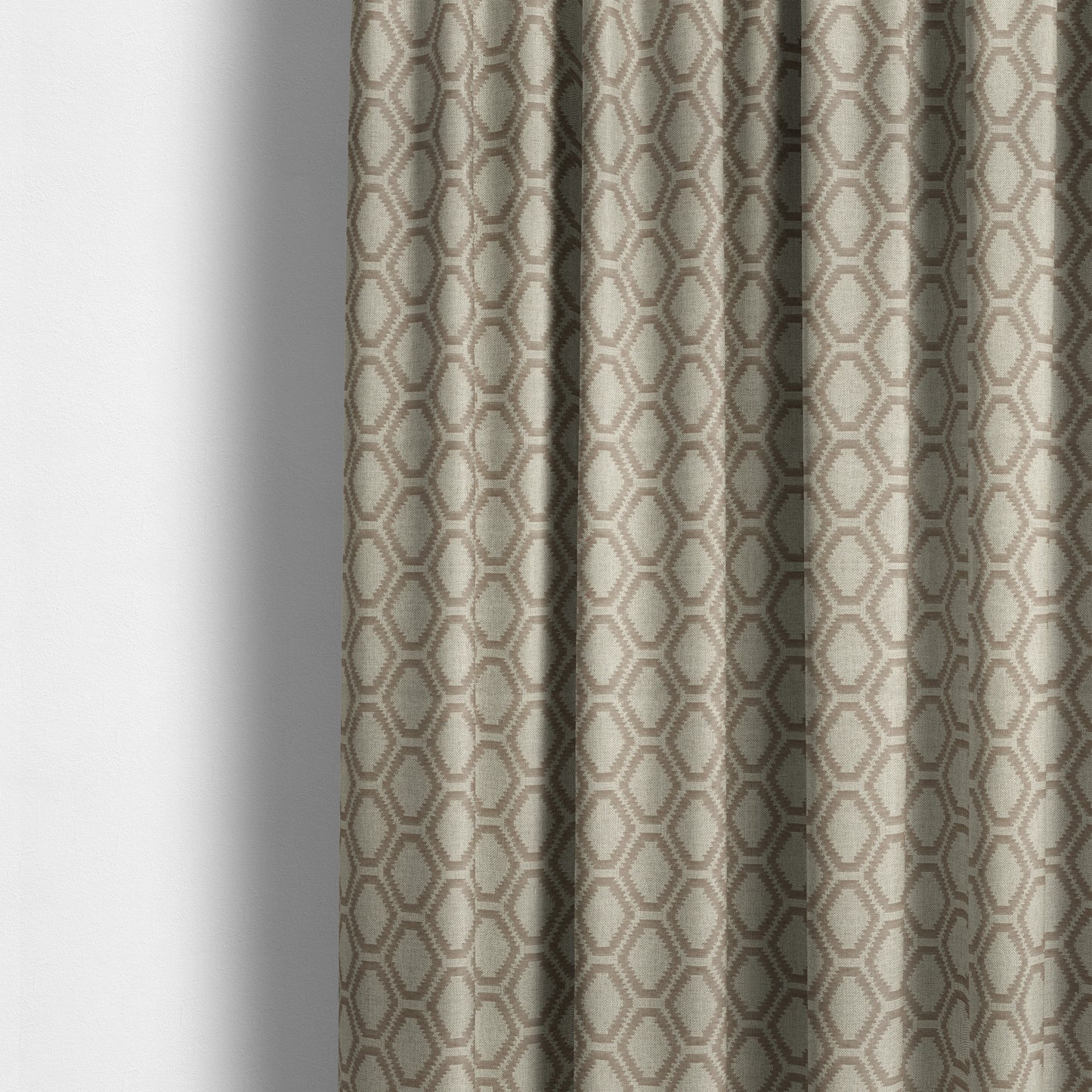 Aamna Uniformed Geometric Pattern Brown Upholstery Fabric CTR-2542 - Made To Measure Curtains