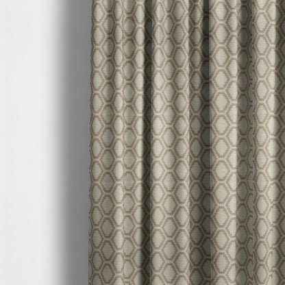 Aamna Uniformed Geometric Pattern Brown Upholstery Fabric CTR-2542 - Made To Measure Curtains