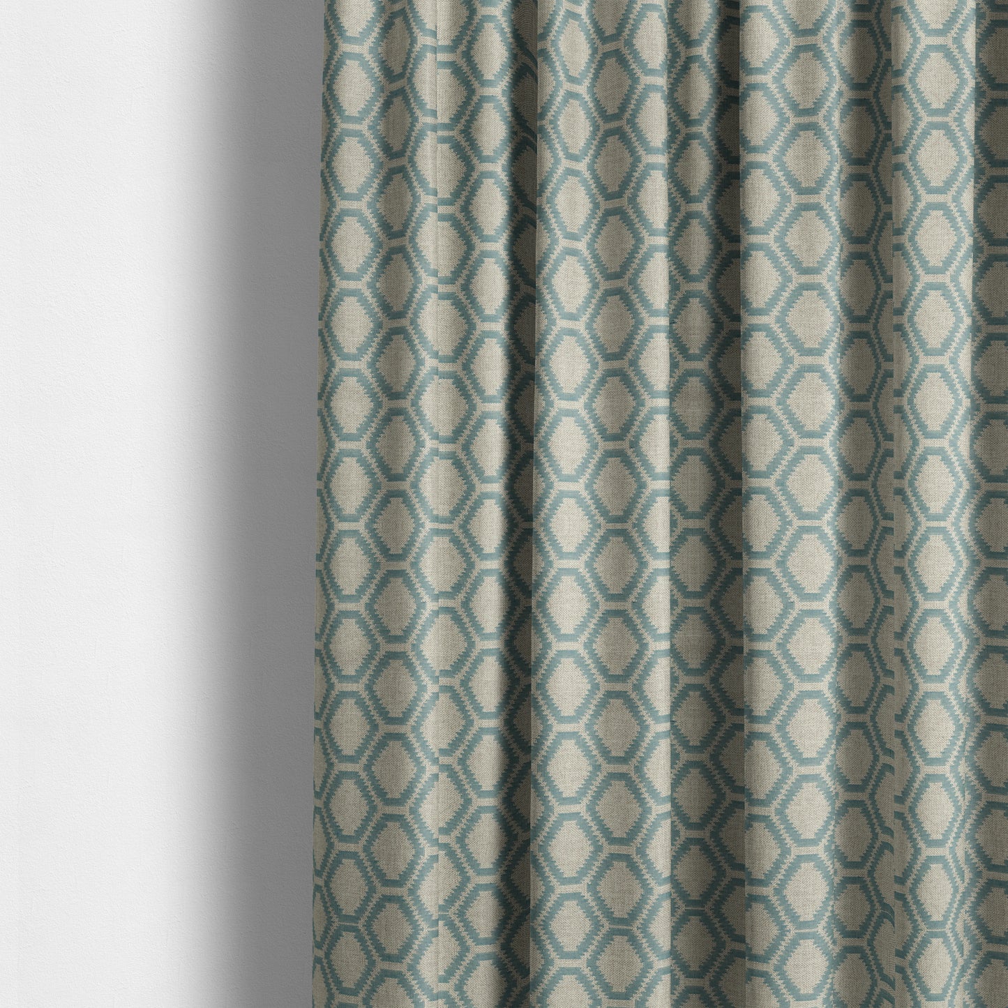 Aamna Uniformed Geometric Pattern Blue Upholstery Fabric CTR-2543 - Made To Measure Curtains