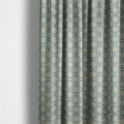 Aamna Uniformed Geometric Pattern Blue Upholstery Fabric CTR-2543 - Made To Measure Curtains