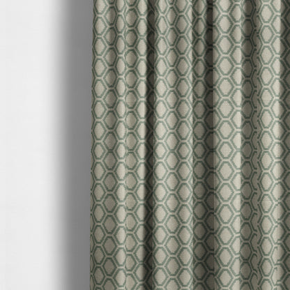 Aamna Uniformed Geometric Pattern Green Upholstery Fabric CTR-2544 - Made To Measure Curtains