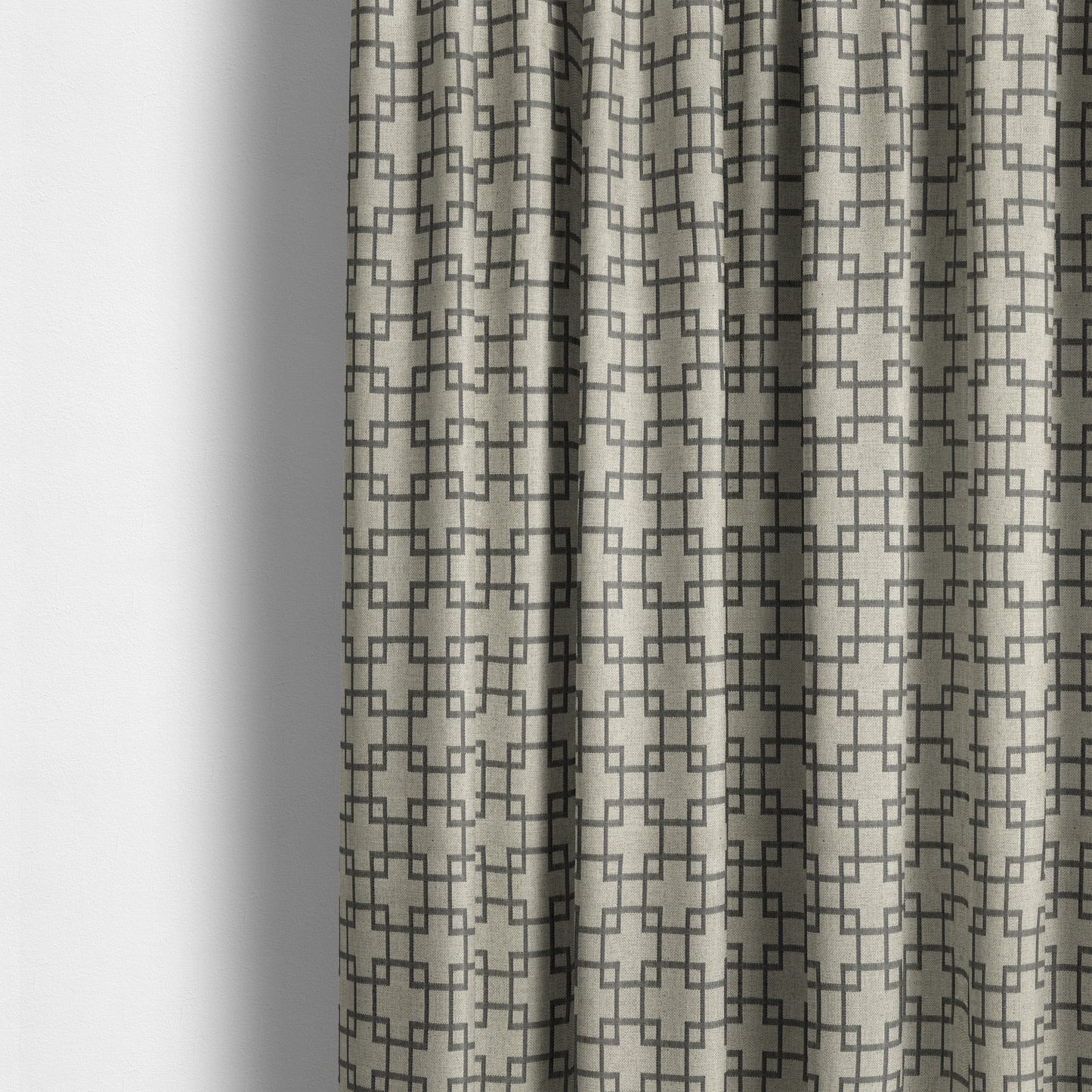 Aatifa Cubis Geometric Pattern Grey Upholstery Fabric CTR-2546 - Made To Measure Curtains