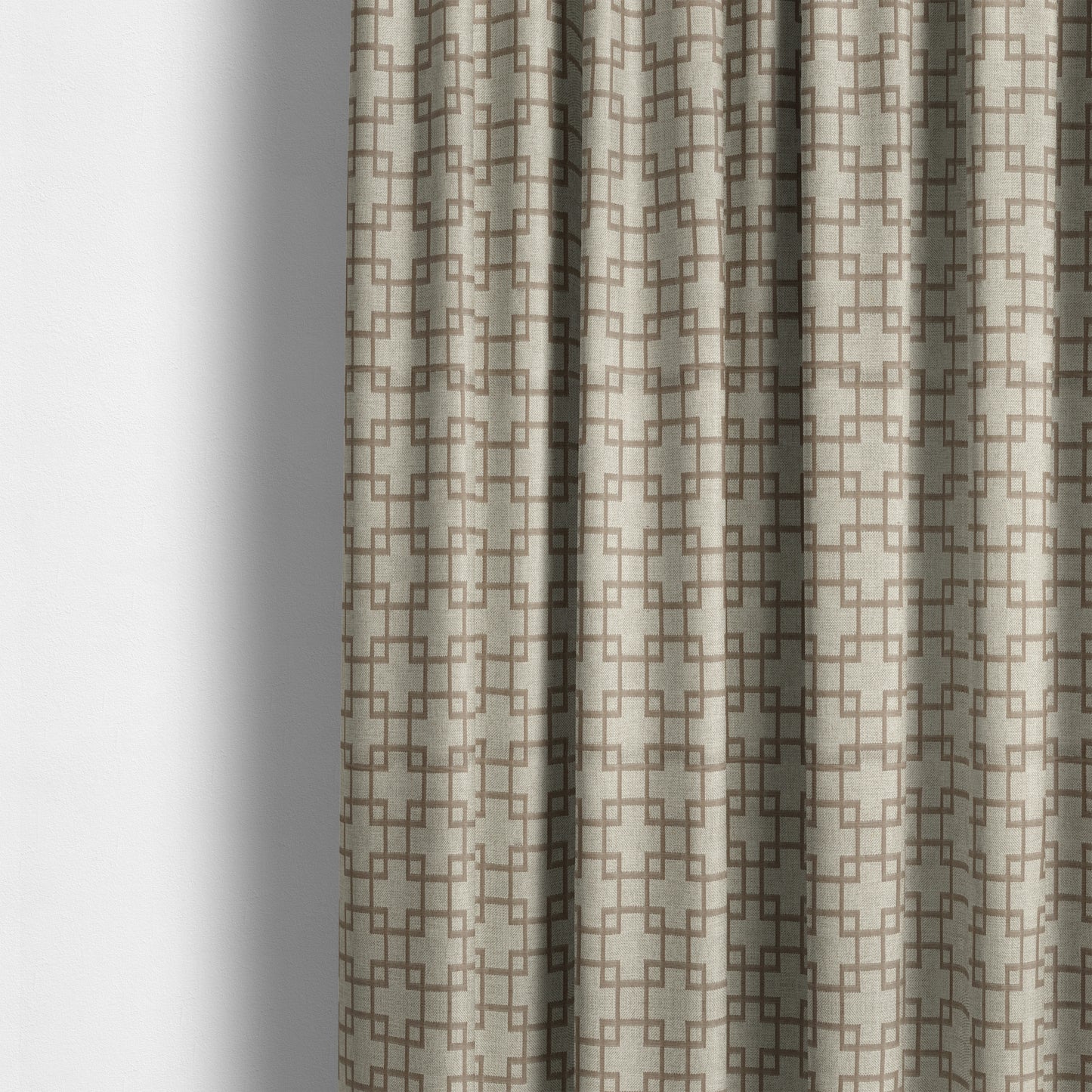 Aatifa Cubis Geometric Pattern Brown Upholstery Fabric CTR-2547 - Made To Measure Curtains