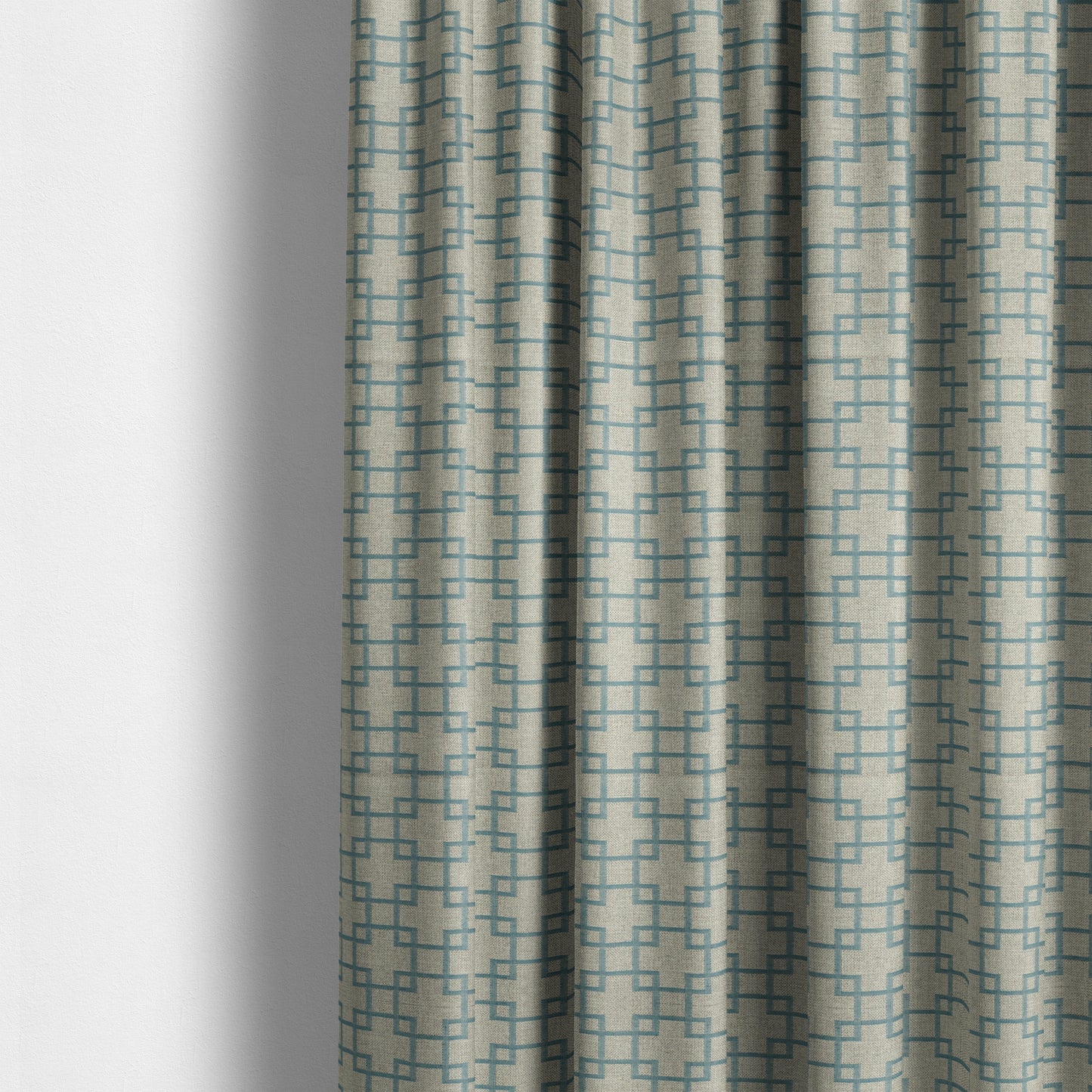 Aatifa Cubis Geometric Pattern Blue Upholstery Fabric CTR-2548 - Made To Measure Curtains