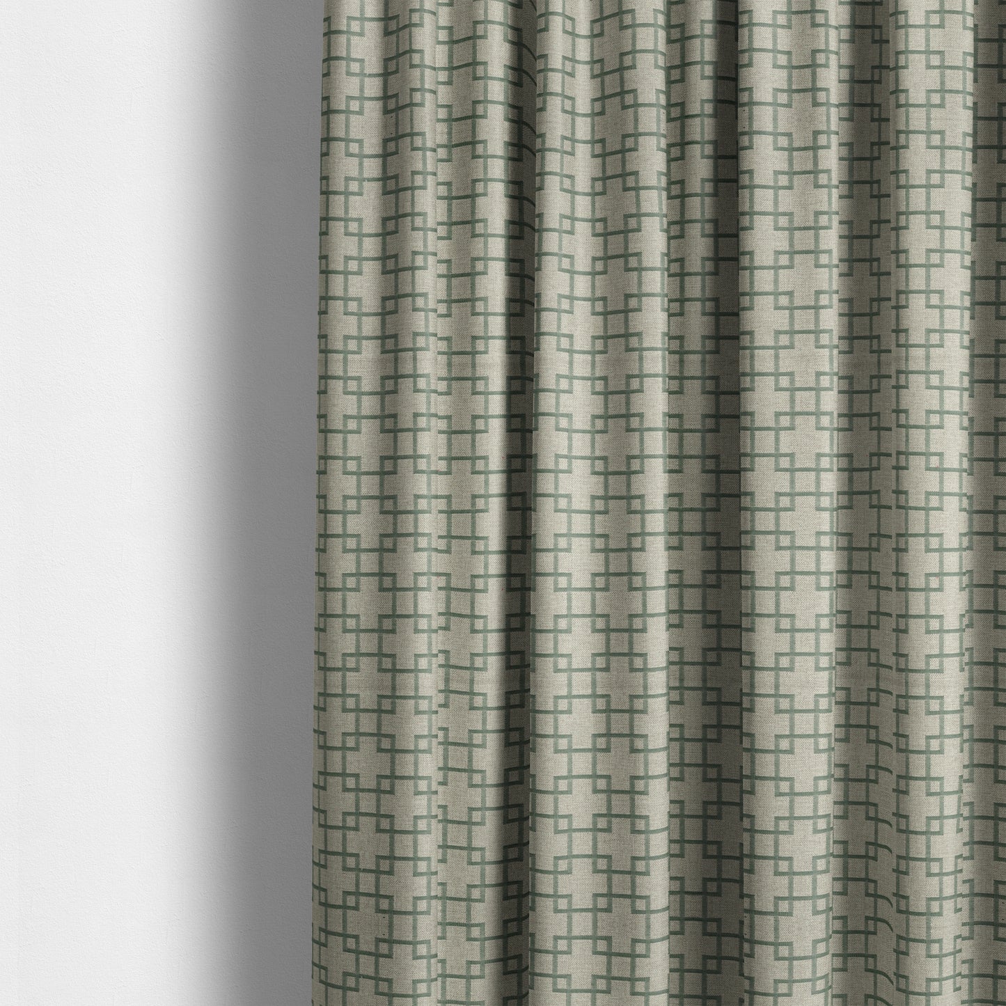 Aatifa Cubis Geometric Pattern Green Upholstery Fabric CTR-2549 - Made To Measure Curtains