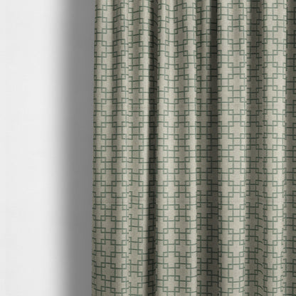 Aatifa Cubis Geometric Pattern Green Upholstery Fabric CTR-2549 - Made To Measure Curtains