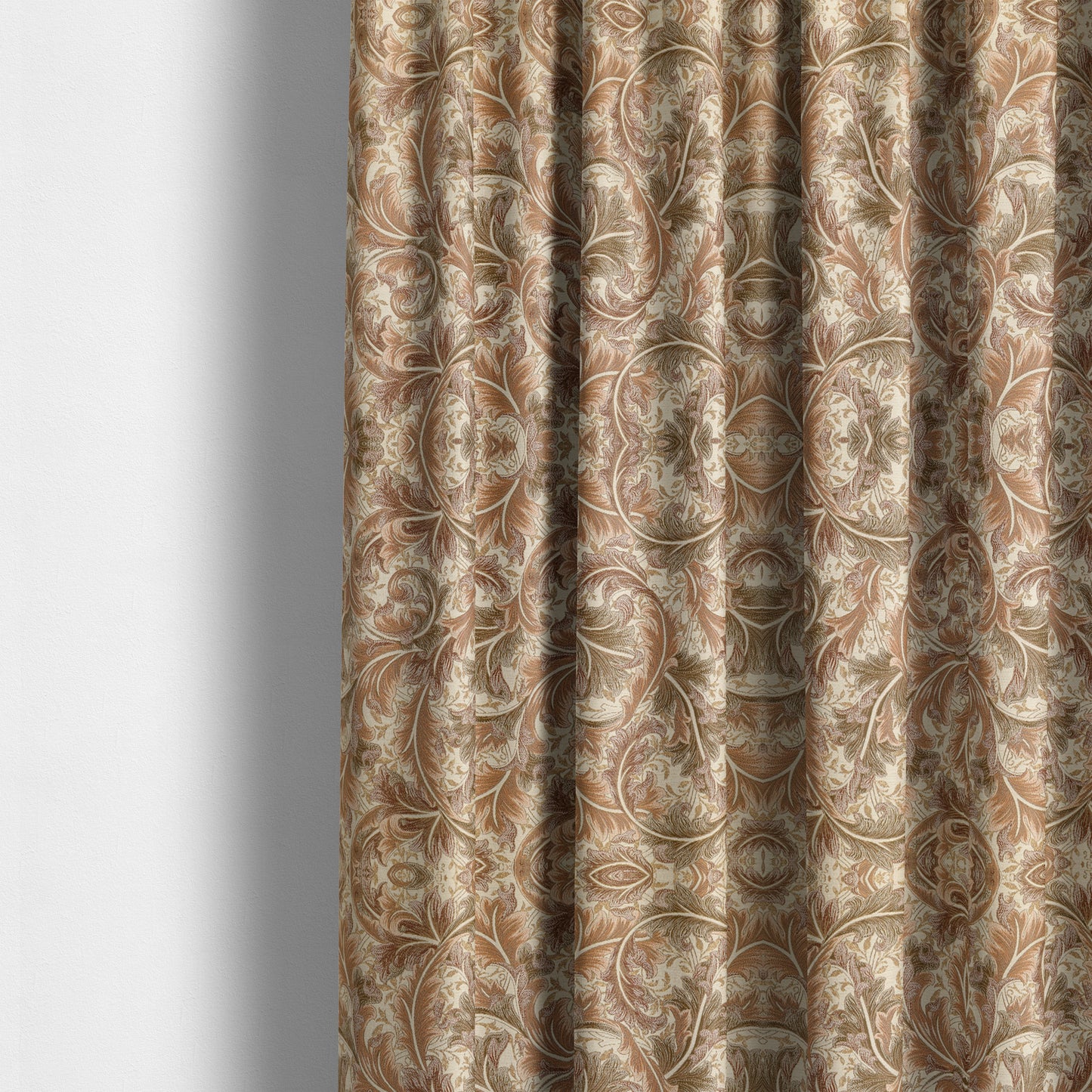 Colarto Collection Brown Colour In Floral Pattern Chenille Furnishing Fabric CTR-255 - Made To Measure Curtains