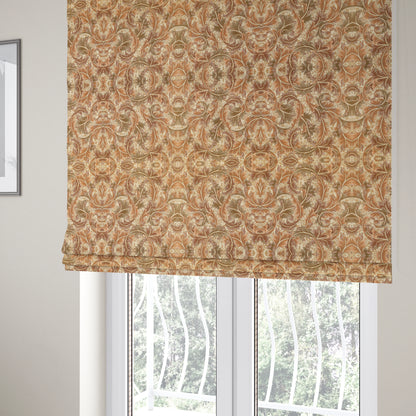 Colarto Collection Brown Colour In Floral Pattern Chenille Furnishing Fabric CTR-255 - Roman Blinds