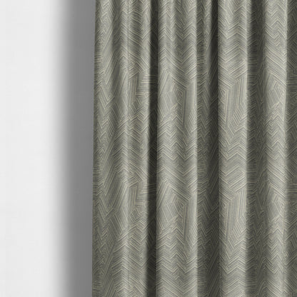 Cotswold Abstract Pattern Silver Colour Upholstery Fabric CTR-2551 - Made To Measure Curtains