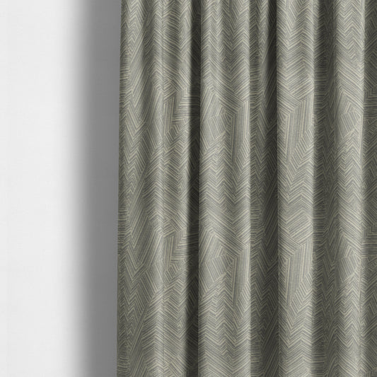 Cotswold Abstract Pattern Silver Colour Upholstery Fabric CTR-2551 - Made To Measure Curtains