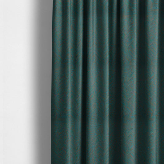 Cotswold Abstract Pattern Teal Blue Colour Upholstery Fabric CTR-2552 - Made To Measure Curtains