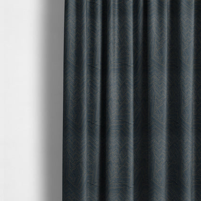 Cotswold Abstract Pattern Blue Colour Upholstery Fabric CTR-2553 - Made To Measure Curtains