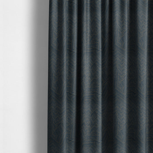 Cotswold Abstract Pattern Blue Colour Upholstery Fabric CTR-2553 - Made To Measure Curtains