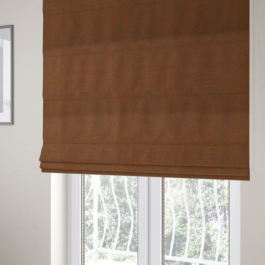 Cotswold Abstract Pattern Orange Colour Upholstery Fabric CTR-2555 - Roman Blinds