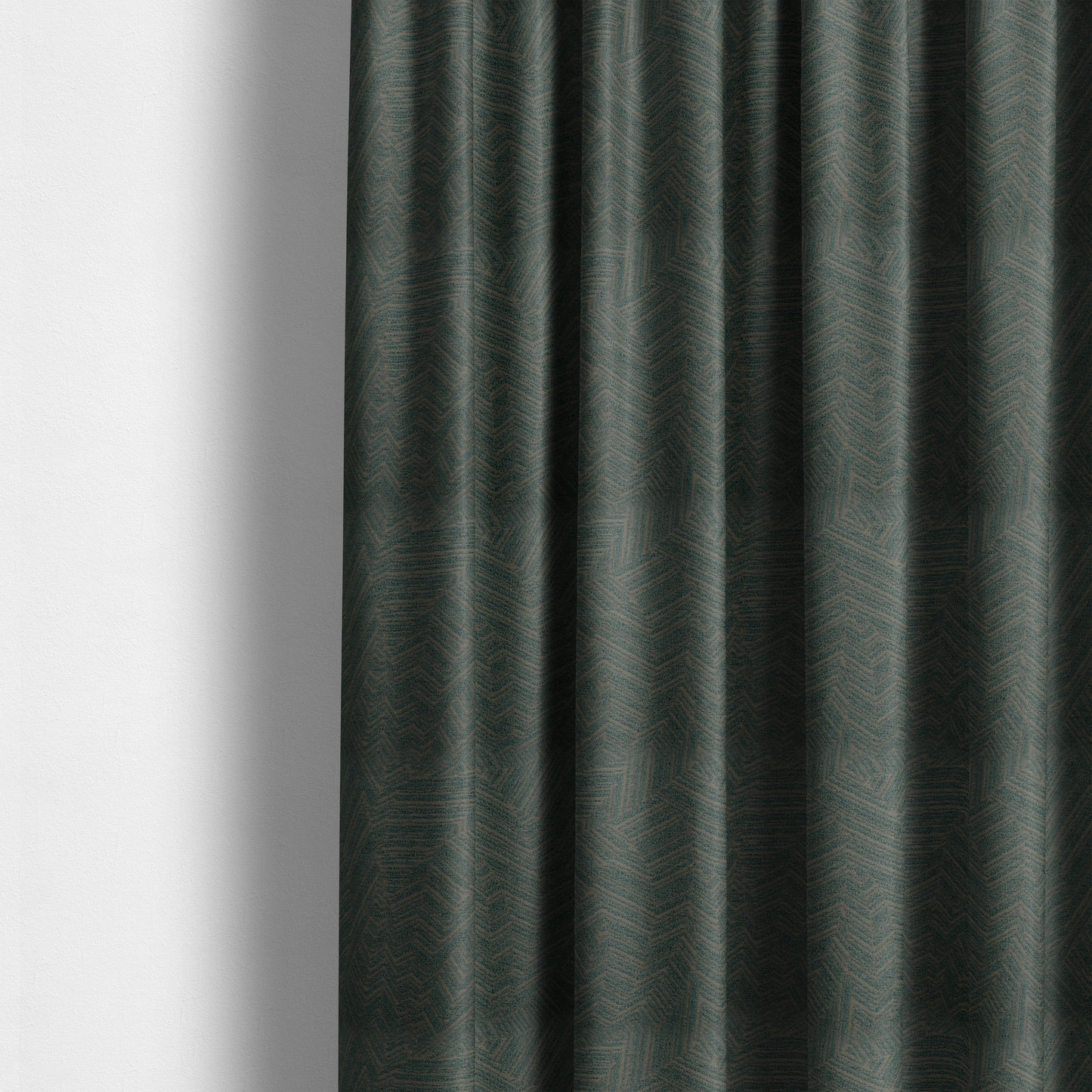 Cotswold Abstract Pattern Dark Teal Colour Upholstery Fabric CTR-2556 - Made To Measure Curtains