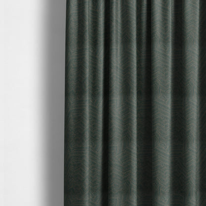 Cotswold Abstract Pattern Dark Teal Colour Upholstery Fabric CTR-2556 - Made To Measure Curtains