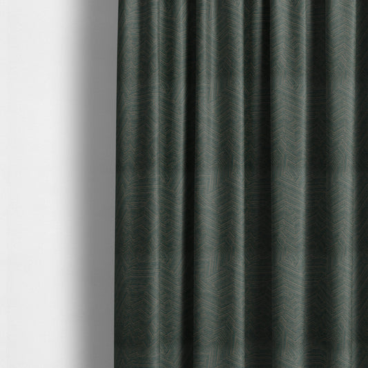 Cotswold Abstract Pattern Dark Teal Colour Upholstery Fabric CTR-2556 - Made To Measure Curtains