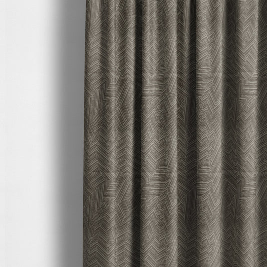 Cotswold Abstract Pattern Brown Colour Upholstery Fabric CTR-2560 - Made To Measure Curtains