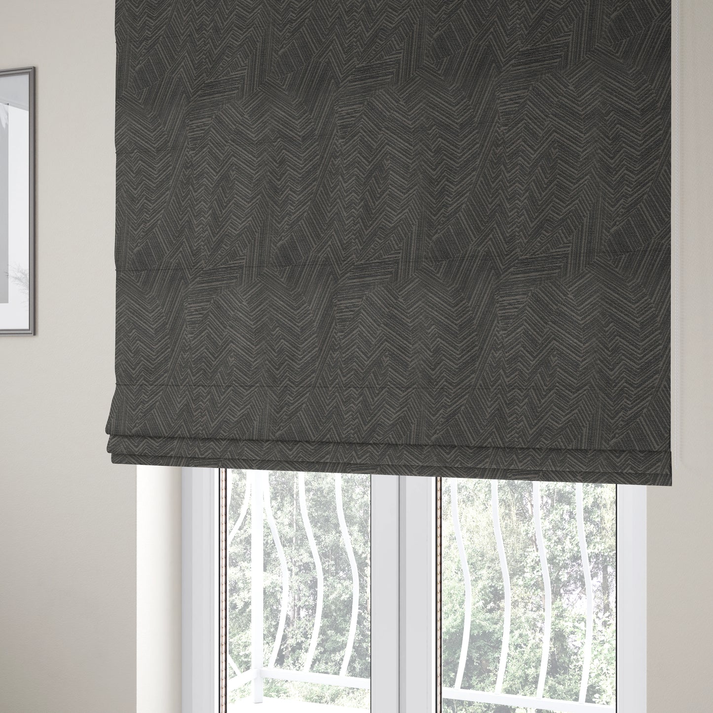 Cotswold Abstract Pattern Grey Colour Upholstery Fabric CTR-2561 - Roman Blinds