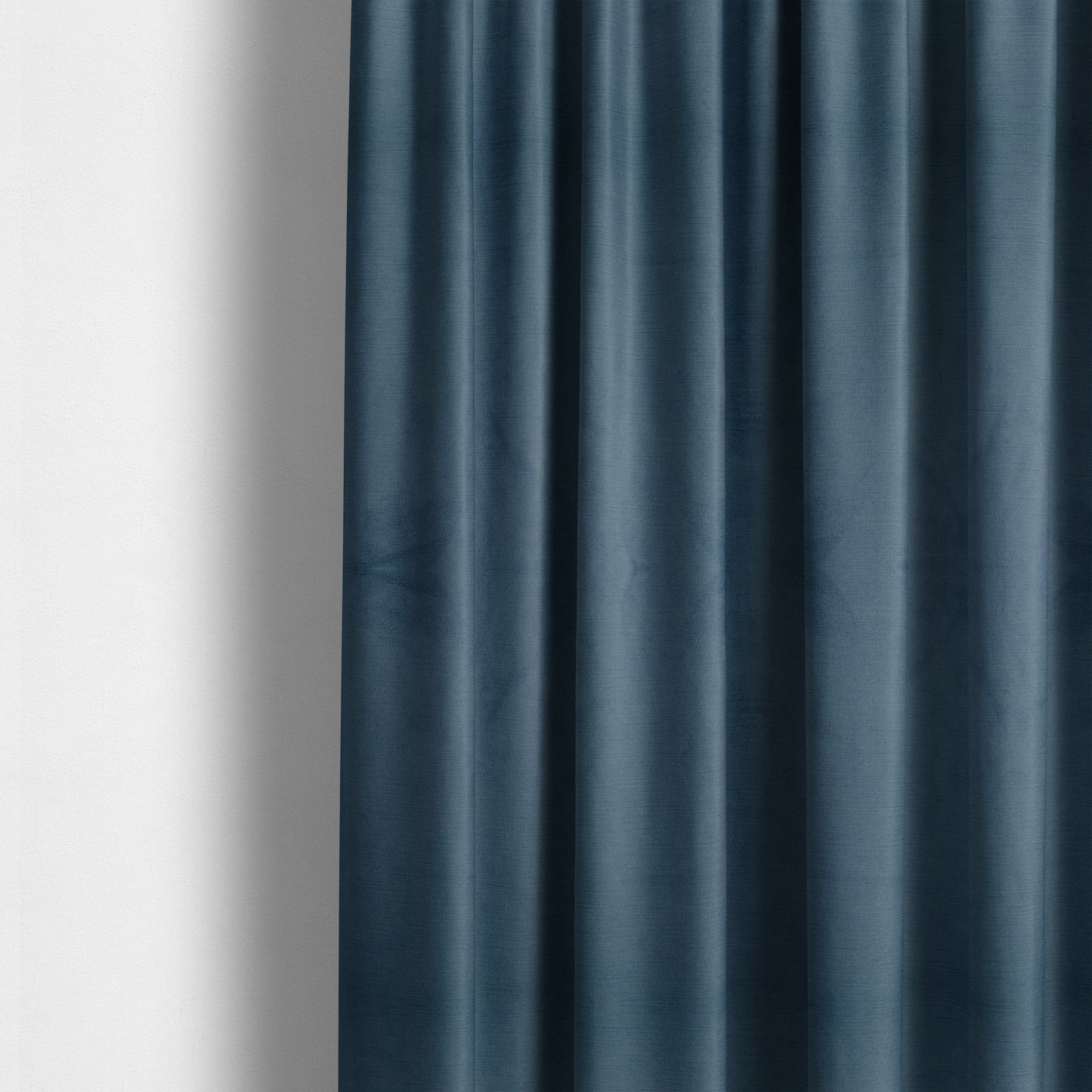 Atlantic Ribbed Textured Plain Cotton Feel Velvet Blue Upholstery Fabric CTR-2563 - Made To Measure Curtains