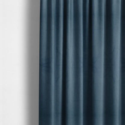 Atlantic Ribbed Textured Plain Cotton Feel Velvet Blue Upholstery Fabric CTR-2563 - Made To Measure Curtains