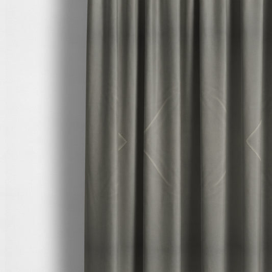 Atlantic Ribbed Textured Plain Cotton Feel Velvet Silver Upholstery Fabric CTR-2567 - Made To Measure Curtains