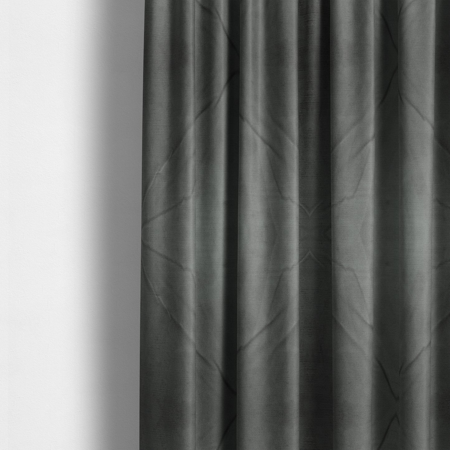 Atlantic Ribbed Textured Plain Cotton Feel Velvet Grey Upholstery Fabric CTR-2568 - Made To Measure Curtains