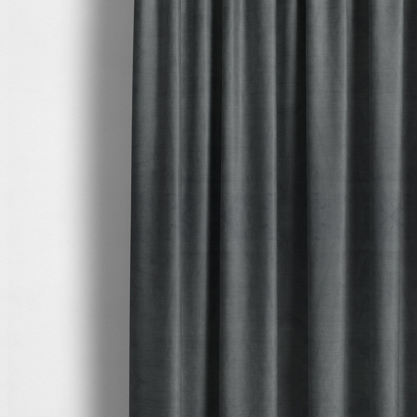 Atlantic Ribbed Textured Plain Cotton Feel Velvet Grey Upholstery Fabric CTR-2569 - Made To Measure Curtains