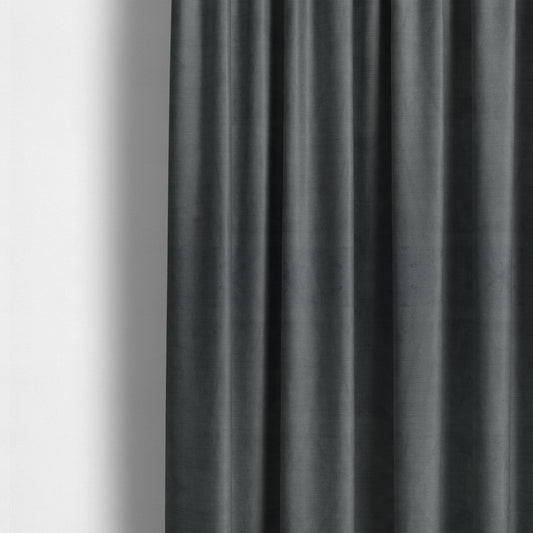 Atlantic Ribbed Textured Plain Cotton Feel Velvet Grey Upholstery Fabric CTR-2569 - Made To Measure Curtains