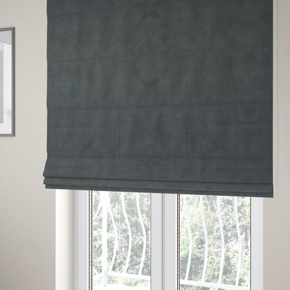 Atlantic Ribbed Textured Plain Cotton Feel Velvet Grey Upholstery Fabric CTR-2569 - Roman Blinds