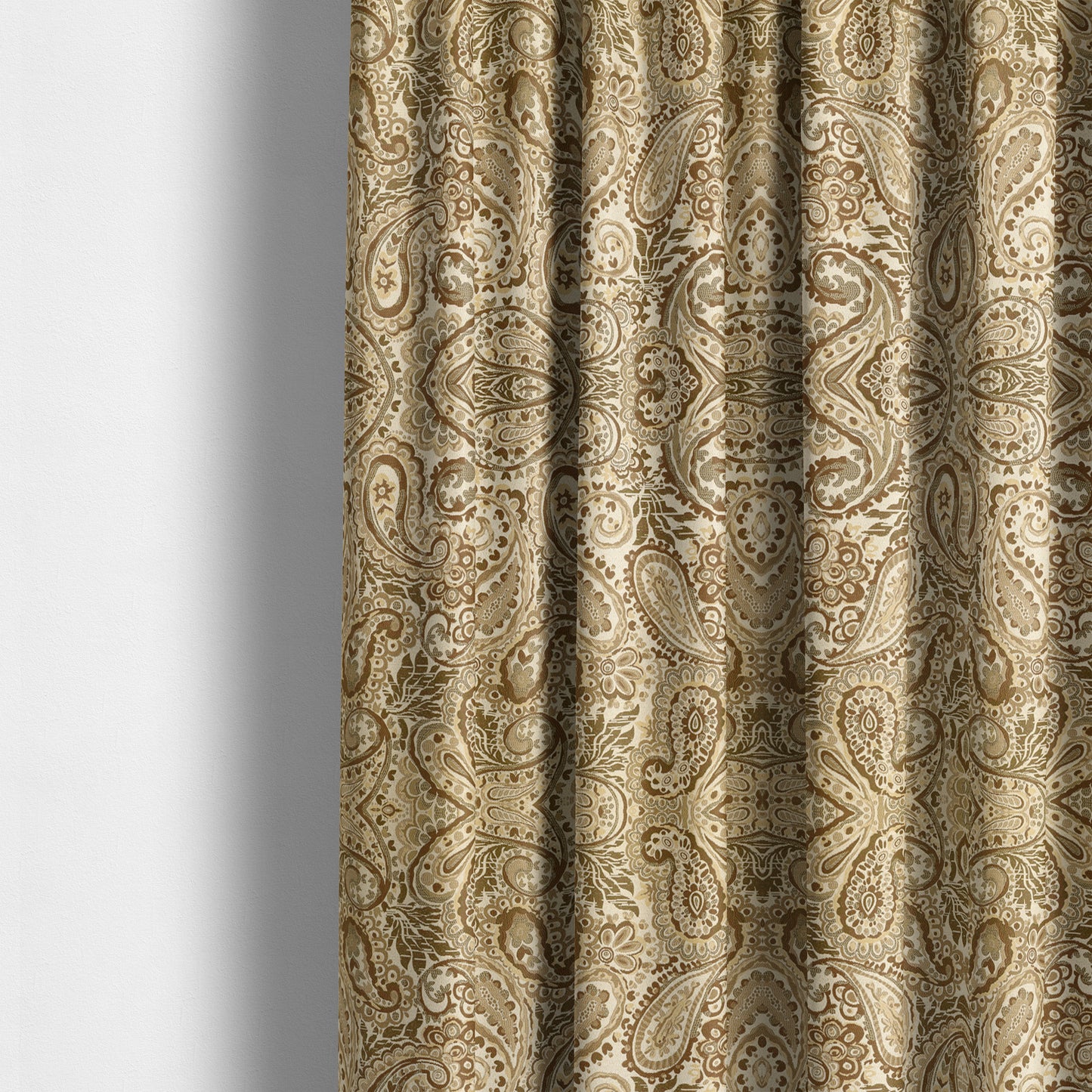 Colarto Collection Brown Colour In Paisley Pattern Chenille Furnishing Fabric CTR-257 - Made To Measure Curtains