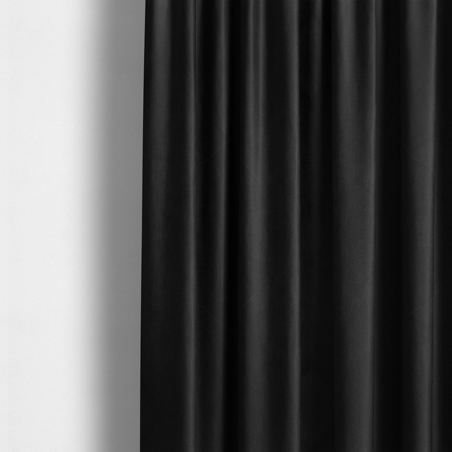 Atlantic Ribbed Textured Plain Cotton Feel Velvet Black Upholstery Fabric CTR-2570 - Made To Measure Curtains