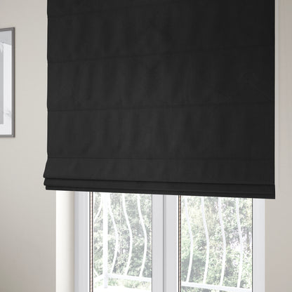 Atlantic Ribbed Textured Plain Cotton Feel Velvet Black Upholstery Fabric CTR-2570 - Roman Blinds