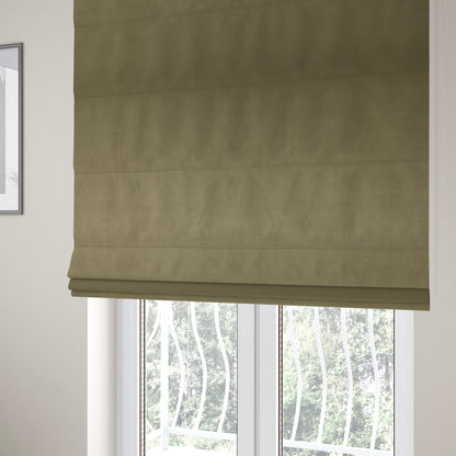 Atlantic Ribbed Textured Plain Cotton Feel Velvet Green Upholstery Fabric CTR-2572 - Roman Blinds