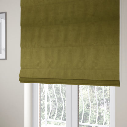 Atlantic Ribbed Textured Plain Cotton Feel Velvet Green Upholstery Fabric CTR-2573 - Roman Blinds