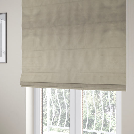 Atlantic Ribbed Textured Plain Cotton Feel Velvet White Upholstery Fabric CTR-2576 - Roman Blinds